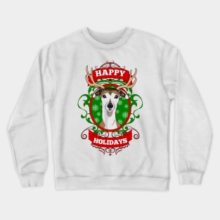 Christmas Happy Holidays Puppy Reindeer Antlers Crewneck Sweatshirt